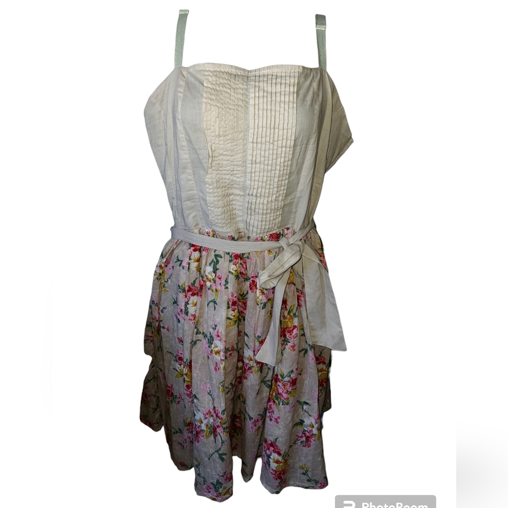 Nick & Mo Khaki Floral Sleeveless Sundress sz M